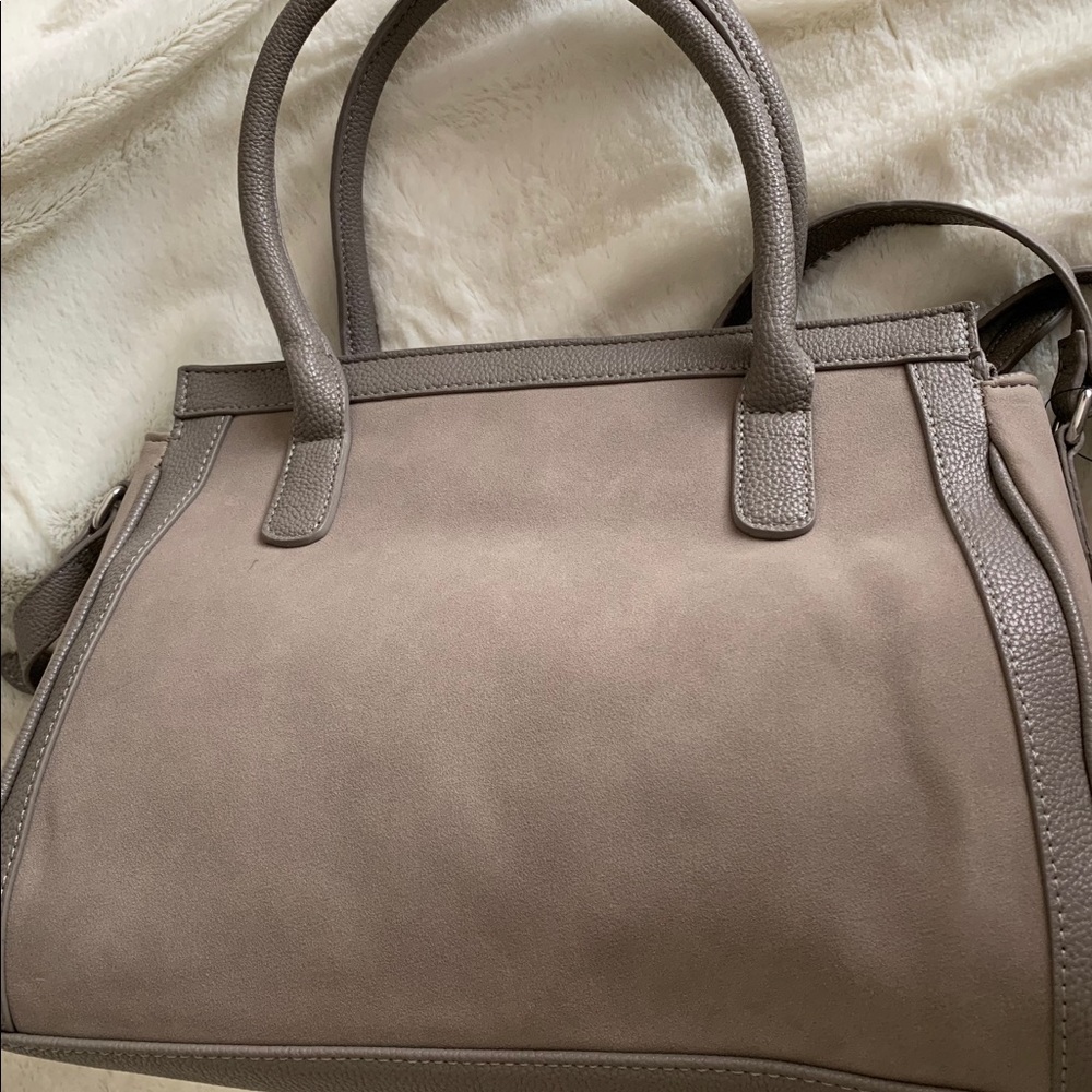 Forever 21 Dove Gray Faux Suede Handbag Vegan
